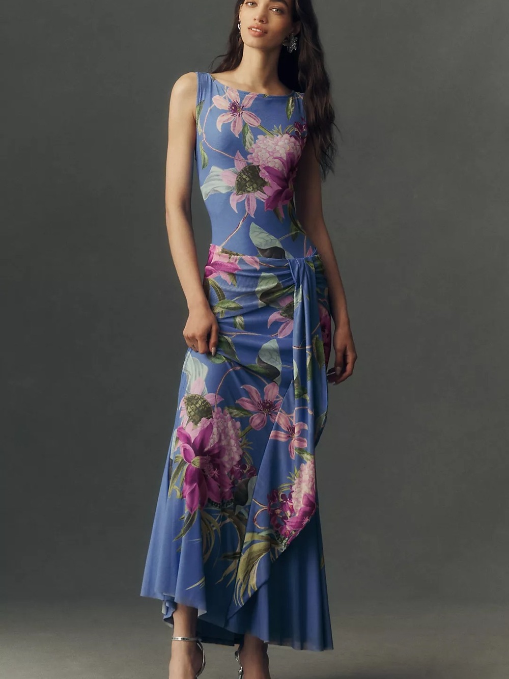 BHLDN Draped Low-Back Maxi Dress